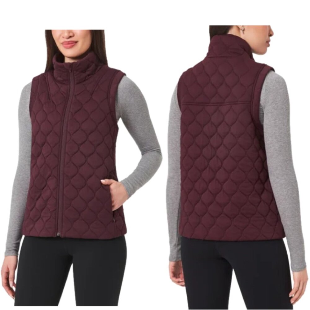NWT Kirkland Signature Women's Quilted Active Vest, Purple (Wine)